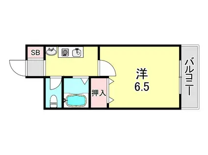 モアベル神戸(1K/3階)の間取り写真