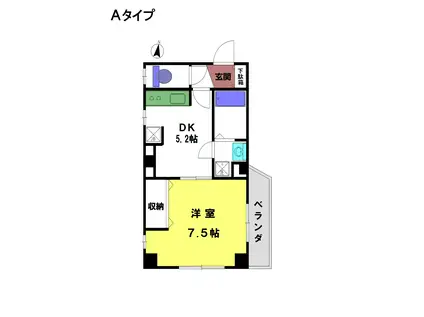 10ビリオン要 テンビリオンカナメ(1DK/1階)の間取り写真