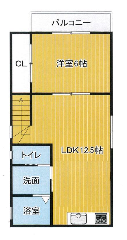 ハイツ咲(1LDK/2階)の間取り写真