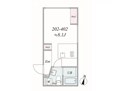 TRIAS221(1K/3階)の間取り写真