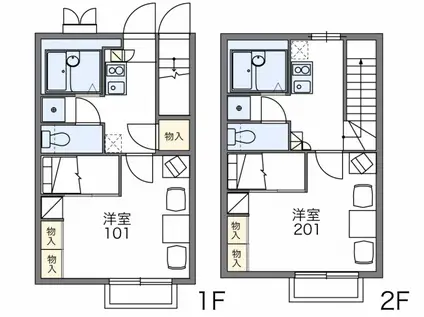 レオパレスエム ケイ(1K/2階)の間取り写真