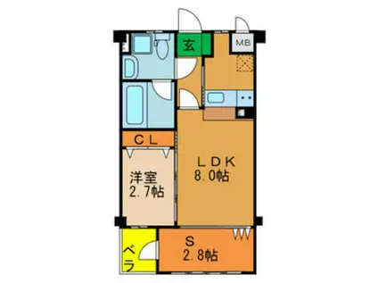 ウエストRITZ巽(1SLDK/1階)の間取り写真