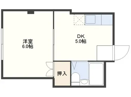 メゾン玉園(1DK/2階)の間取り写真