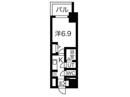 ファステート名古屋駅前ドリーム(1K/12階)の間取り写真