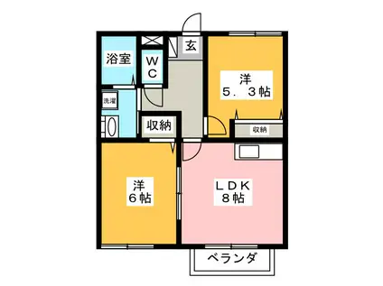 HAPPY KOMACHIYO(2DK/2階)の間取り写真