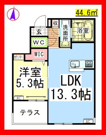 AF YUTAKASO(1LDK/1階)の間取り写真