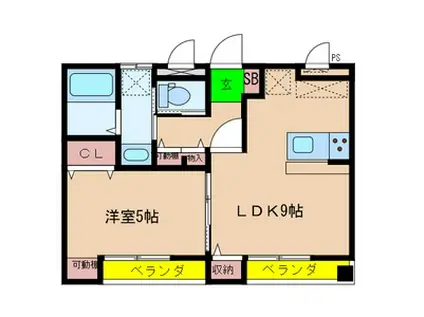 ラパレット(1LDK/3階)の間取り写真