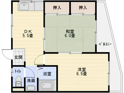 サンベール(2DK/2階)の間取り写真