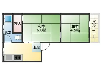 三和マンション(2DK/3階)の間取り写真