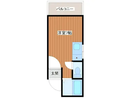 地下鉄中央線 大阪港駅 徒歩1分 5階建 築28年(ワンルーム/3階)の間取り写真