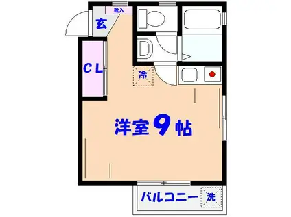 ＪＲ総武線 市川駅 徒歩8分 2階建 築20年(ワンルーム/1階)の間取り写真