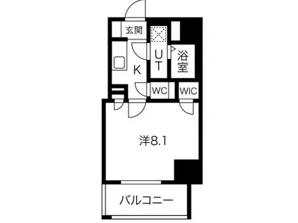 ファステート神戸ティアモ(1K/6階)の間取り写真