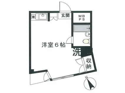 シェルハウス秀里(ワンルーム/3階)の間取り写真