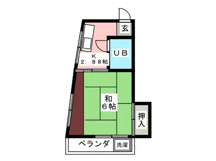 大成ビル(1K/2階)の間取り写真