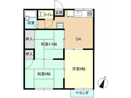 台原ハイツ(3DK/2階)の間取り写真