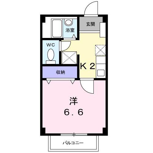 YUハイツ(1K/1階)の間取り写真