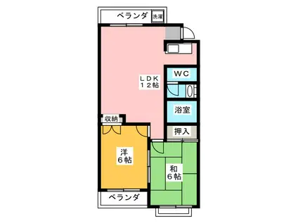 早美マンション(2LDK/3階)の間取り写真