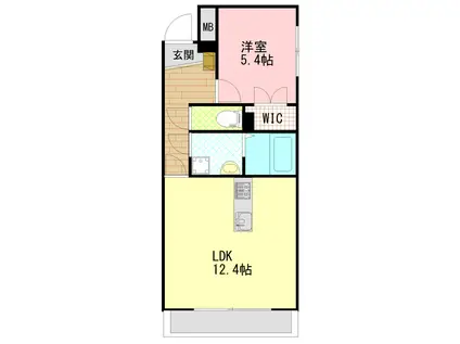 グランメールコート米山(1LDK/1階)の間取り写真