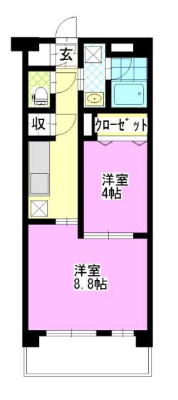 スプレンドーレ下中野(1LDK/3階)の間取り写真
