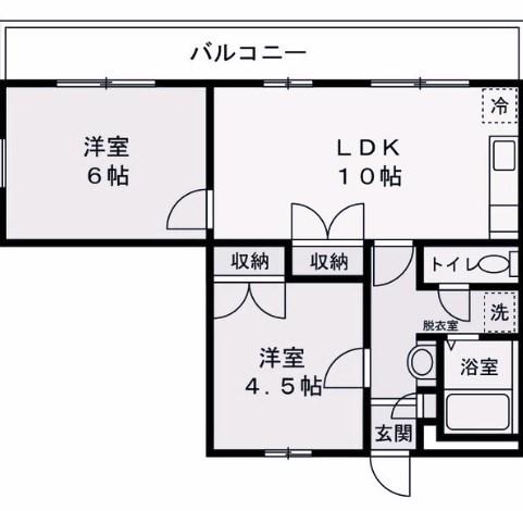 ダイコーポ西藤江(2DK/3階)の間取り写真