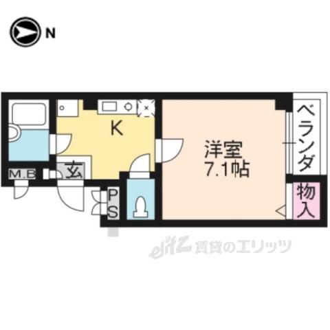 リマブラン三条(1K/2階)の間取り写真