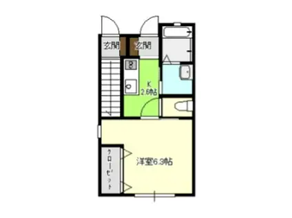 ハーブヒルズ(1K/1階)の間取り写真