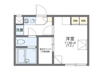 レオパレスシャルマン上野西(1K/2階)の間取り写真