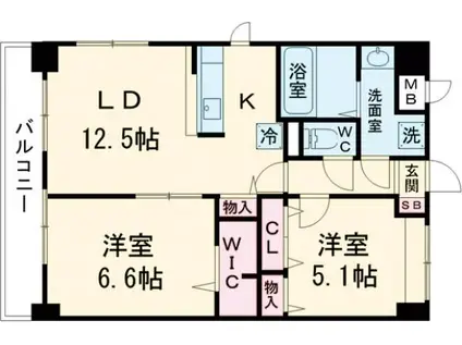 ルーカス長崎諫早I(2LDK/3階)の間取り写真