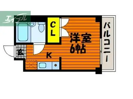 ファイブ南方(1K/3階)の間取り写真