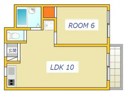 コーポ安西(1LDK/1階)の間取り写真