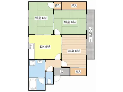 第1・第2コーポエイト(3DK/3階)の間取り写真