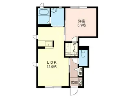 シャーメゾン ヴィセオ・セ・ラ・ヴィA(1LDK/1階)の間取り写真