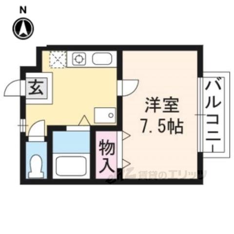 NS双ヶ丘(1K/2階)の間取り写真