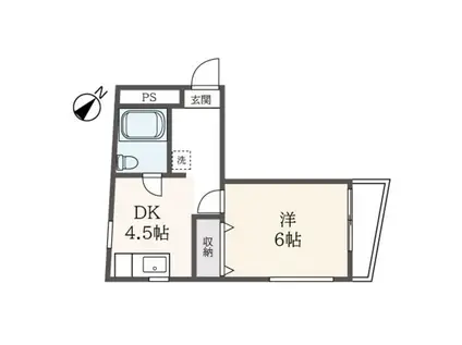 リバーサイドアネックス(1DK/2階)の間取り写真