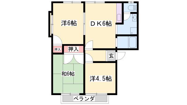 ハイツ二番館(3DK/2階)の間取り写真