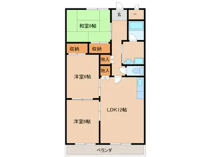 ラ・ディジェム旭(3LDK/2階)の間取り写真