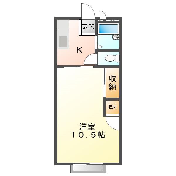 パナハイツすぎと(1K/2階)の間取り写真