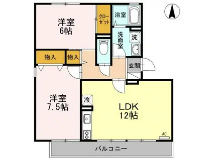 フェニックス・SI B棟(2LDK/2階)の間取り写真