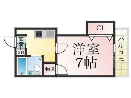 須磨パークアベニュー(1K/7階)の間取り写真