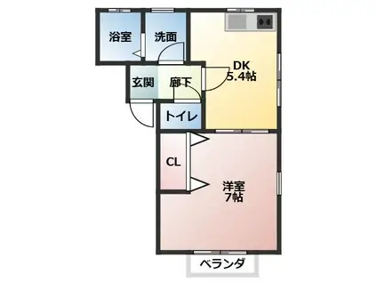 メゾン・N B棟(1LDK/1階)の間取り写真