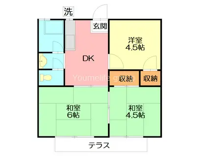 石川ハイツA(3DK/2階)の間取り写真