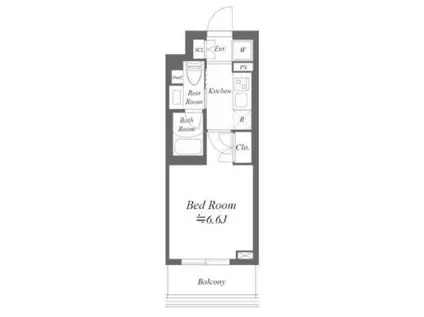 ストーリア市川行徳(1K/5階)の間取り写真