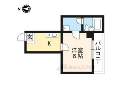 ホーユウコンフォルト二条城前(1K/5階)の間取り写真