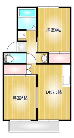 プレジール純(2DK/2階)の間取り写真