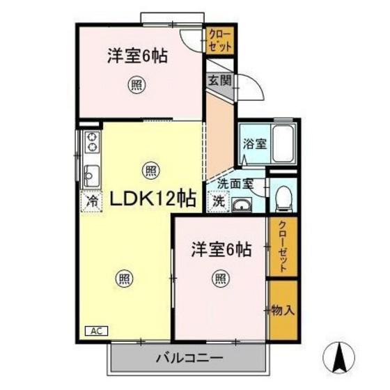 ハイツプロミネンス(2LDK/2階)の間取り写真