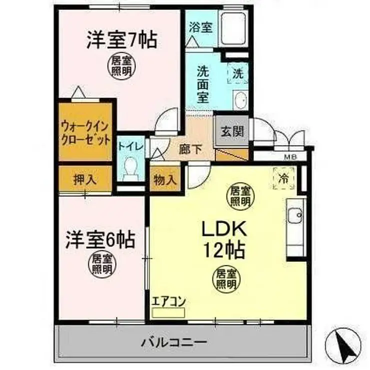 メゾンドォ渕谷 AB 1階階 間取り