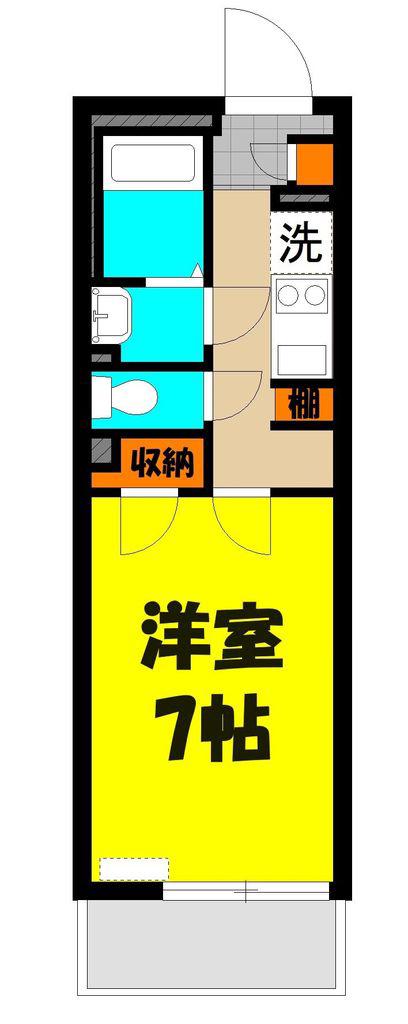 MIYABI(1K/1階)の間取り写真