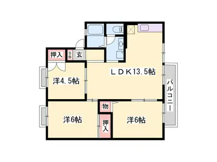 クレスト安室(3LDK/2階)の間取り写真