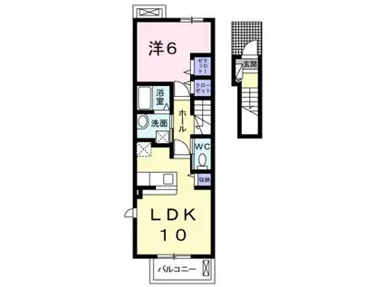 シエロ.ガーデン.ツダE(1LDK/2階)の間取り写真