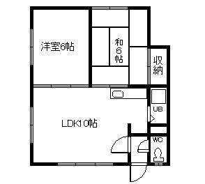南9.26ハイツ(2LDK/2階)の間取り写真
